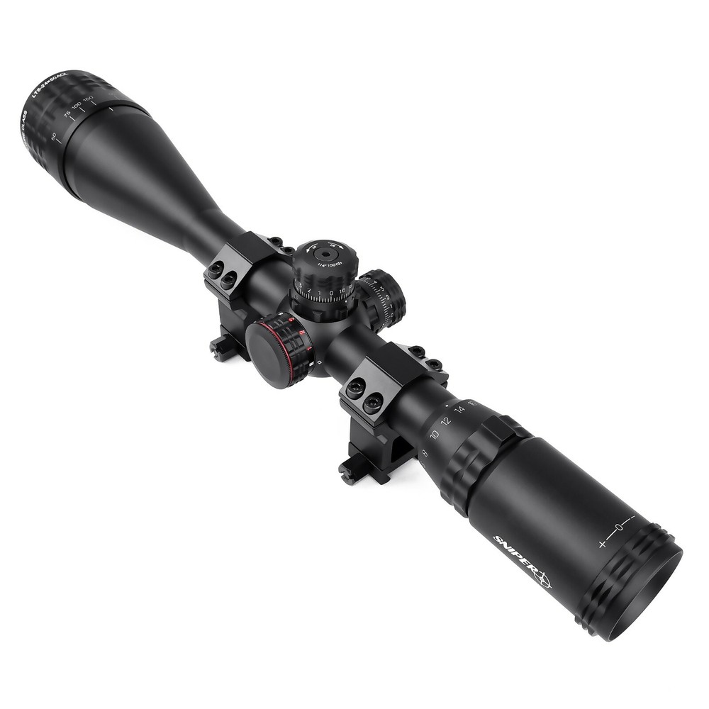 Sniper 6-24x50AOL Rifle Scope illuminated W/ Quick Lock and Zero W/E Adjustment