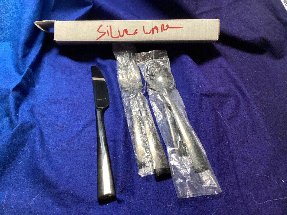 Lenox Colebrook Onyx 5 Pc place setting Flatware Glossy Elegant