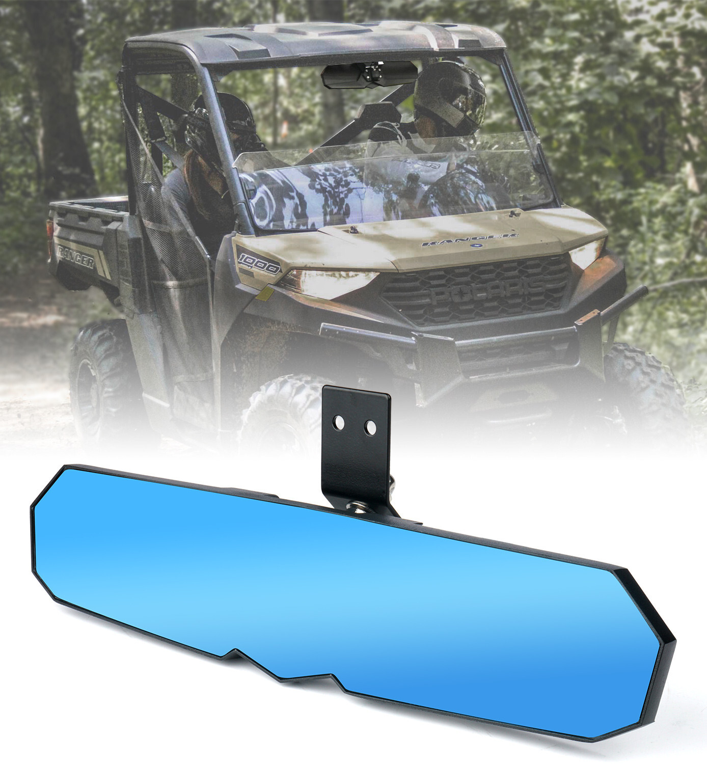Convex Anti-glare Rear View Center Mirror For Polaris Ranger 570 S 900 XP 1000
