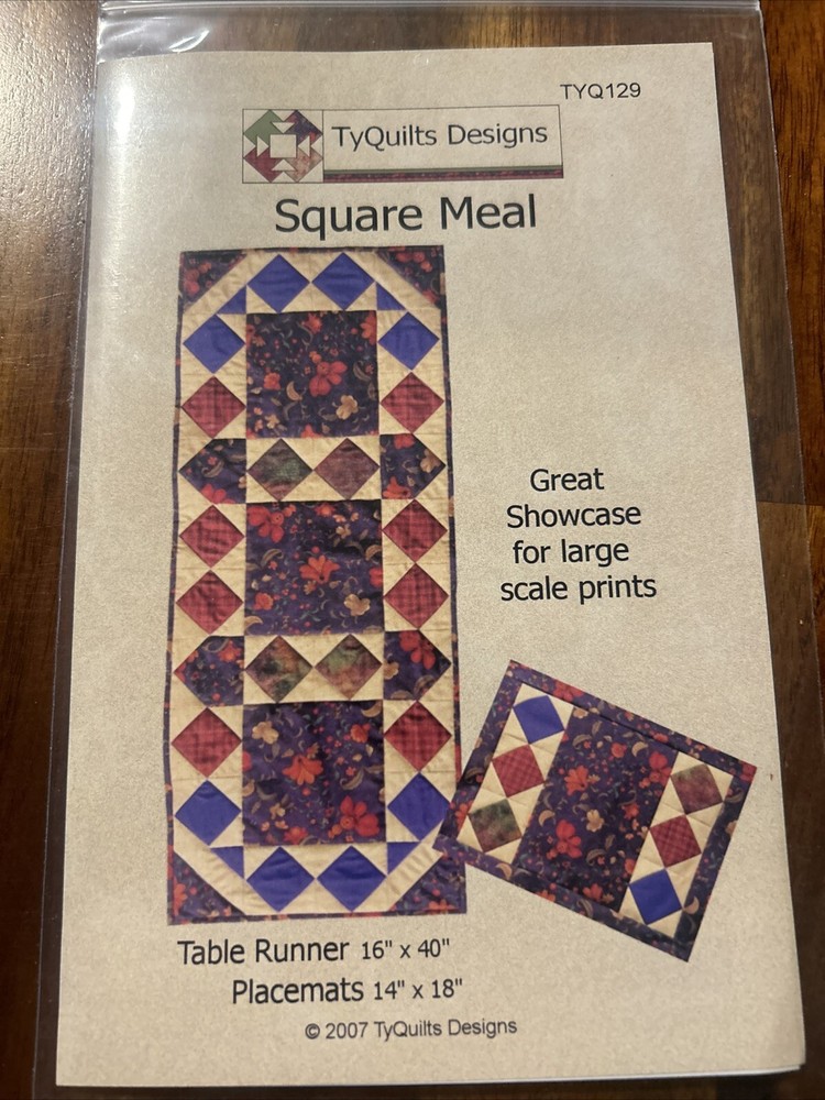 Square Meal Table Runner And Placemats Pattern TyQuilts Designs TYQ129 Squares