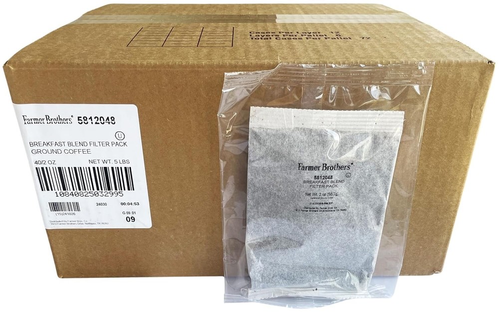 Farmer Brothers Breakfast Blend 2 Oz Filterpack, Individually Wrapped (Bulk 40)