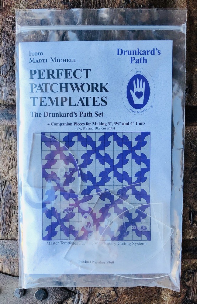 Marti Michell Perfect Patchwork Templates 'Drunkard's Path' Set #8960 4 Piece