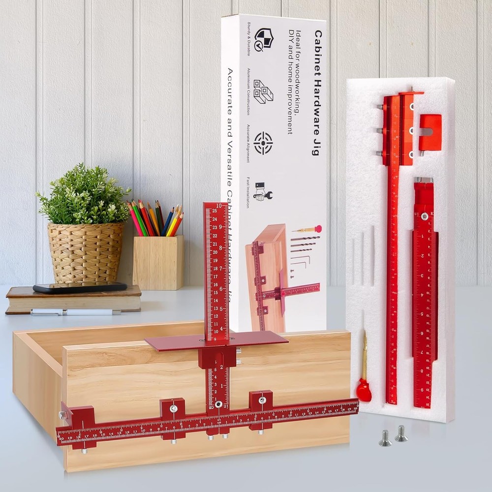 Aluminum Cabinet Hardware Jig Tool for Handles Pulls Knobs, Cabinet Pull Jig