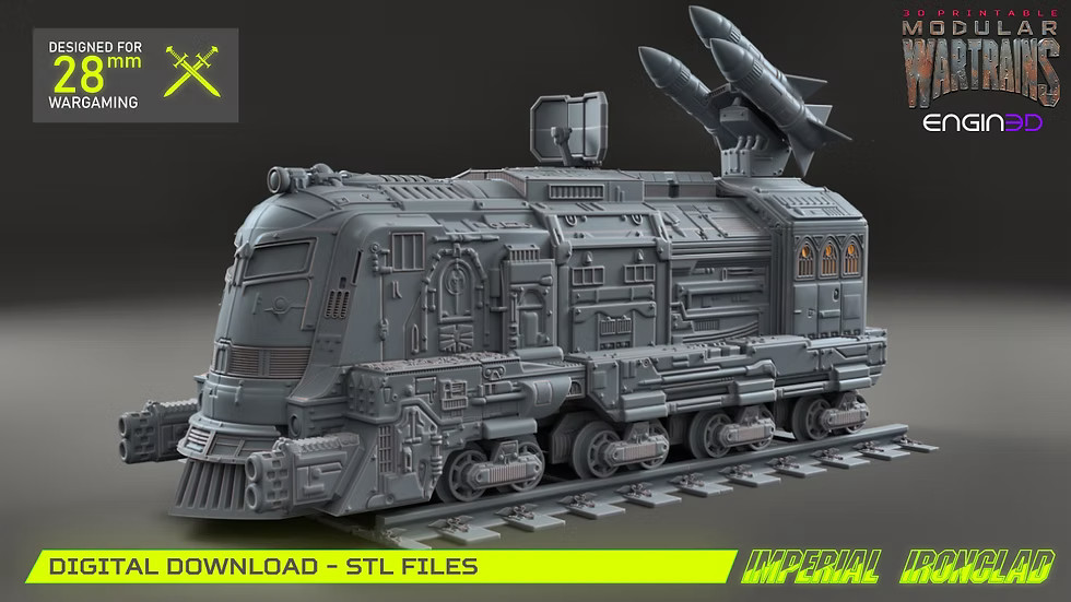 Modular War Train Imperial Ironclad 32mm - Terrain, Sci-Fi Wargaming, Vehicle
