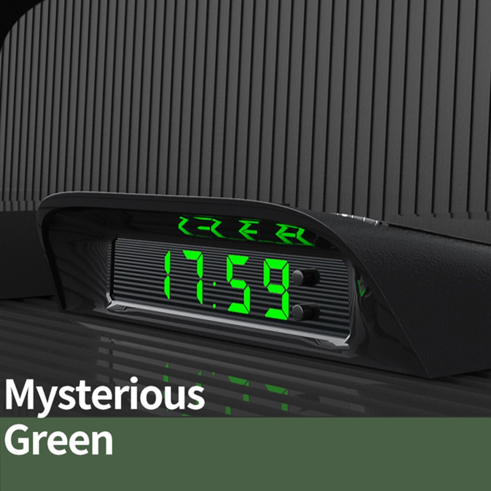 Car Clock Thermometer Digital Watch Solar Powered Dashboard Wide Viewing Angle