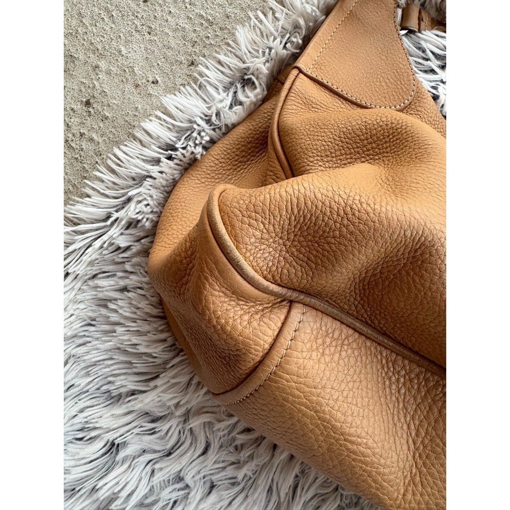 Prada 100% Authentic Light Brown Leather Shoulder Bag EUC