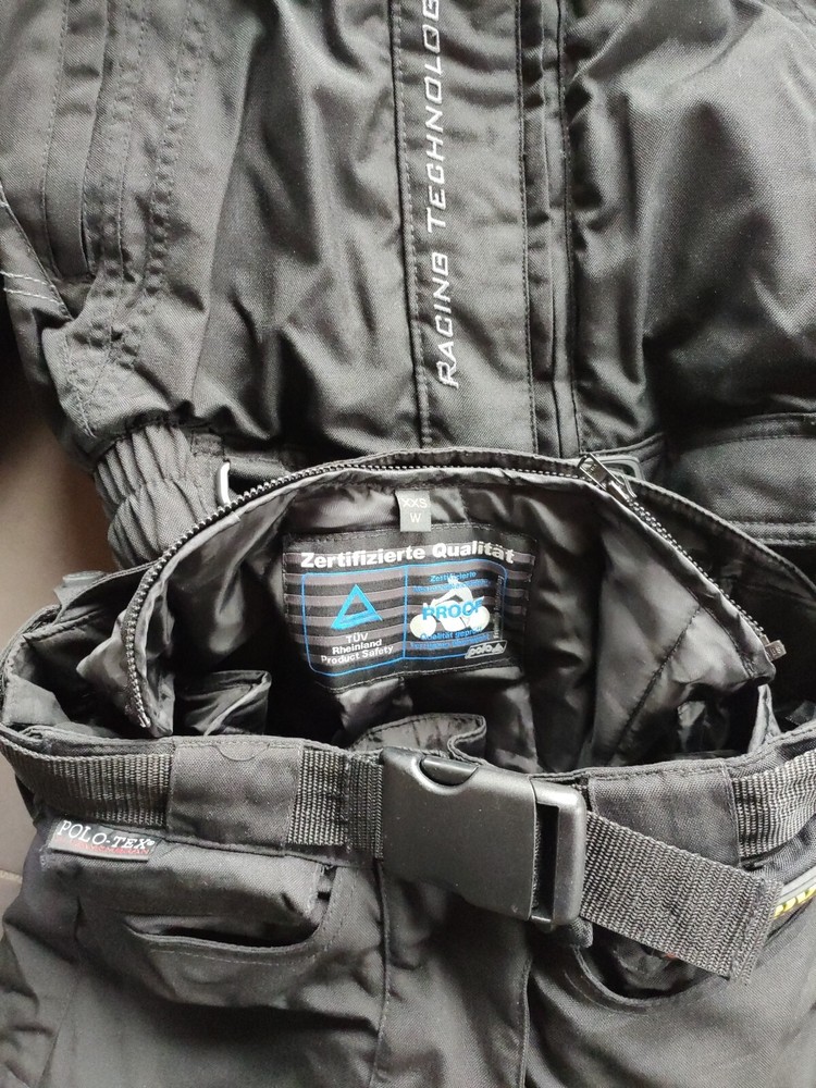 motorradanzug damen, FLM, 32-34, Schwarz
