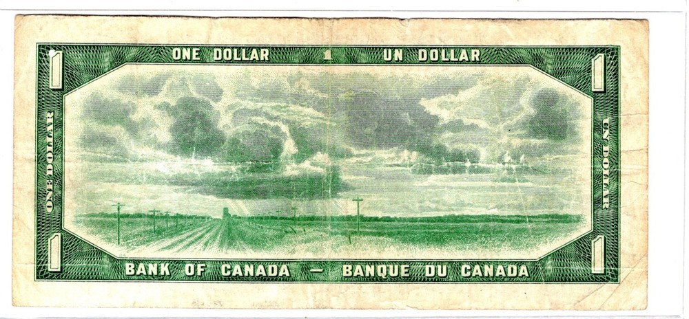 Canada 1954 One Dollar Devils Face Banknote Beattie K/A5935458