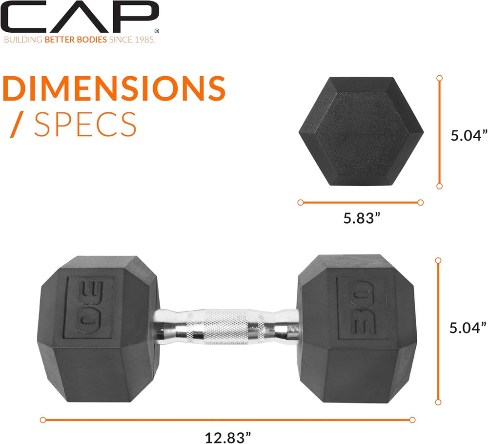 Coated Hex Dumbbell Weight - Single | 10-120 lbs | Multiple Options