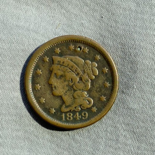 1849 Braided Hair Large Cent