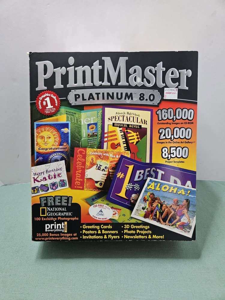 Print master platinum 8.0 11 CD’s Install Program & Art CDs From Broderbund