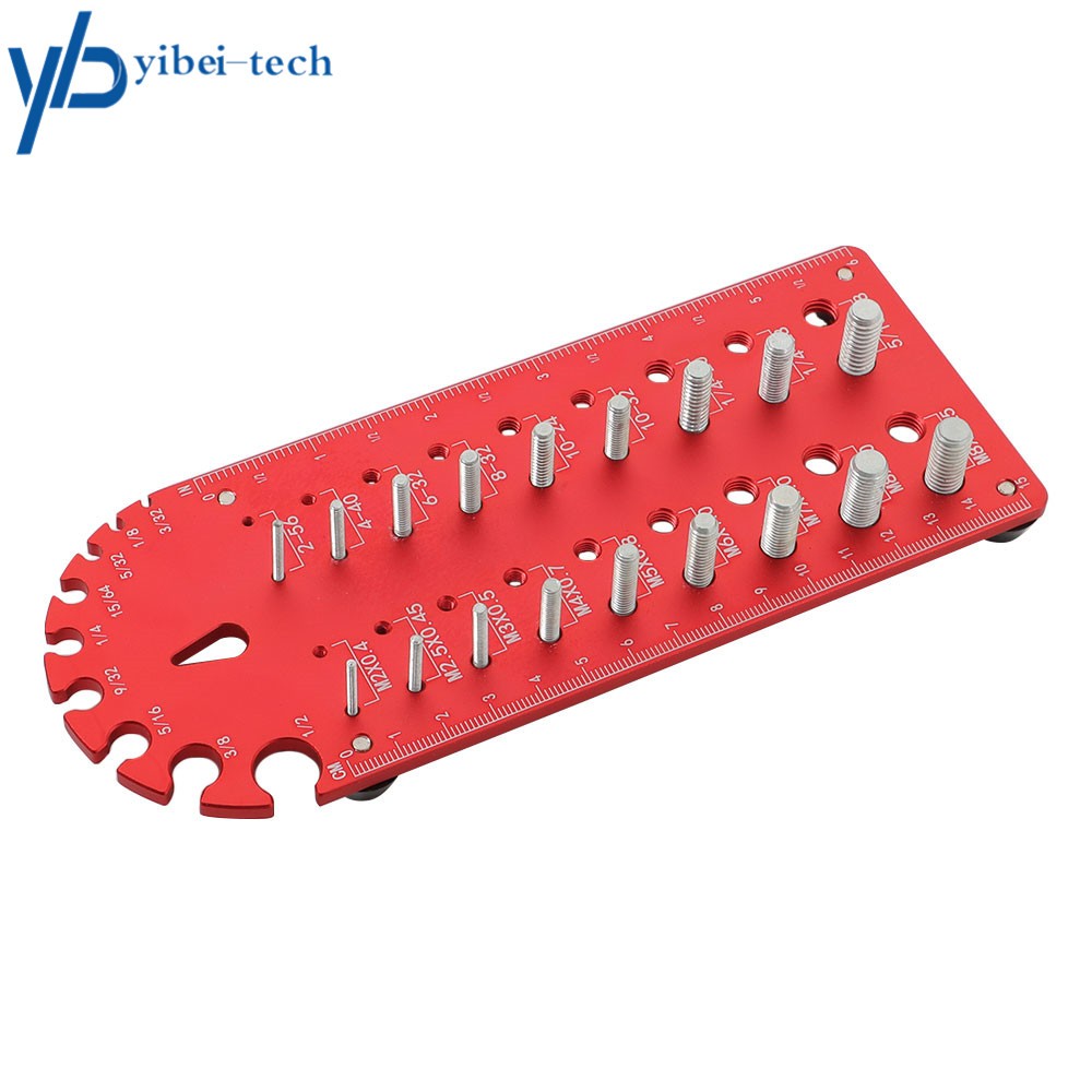 18 Hole 3/32 to 1/2 inch, Nut and Bolt Thread Checker, Thread Chaser Set