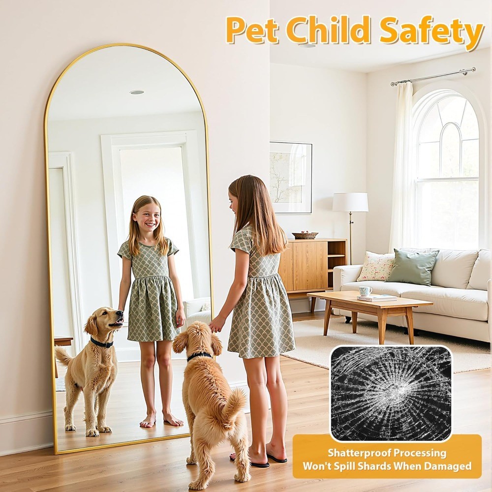 Full Length Mirror, 91" Oversized Floor Mirror Freestanding, Full Body
