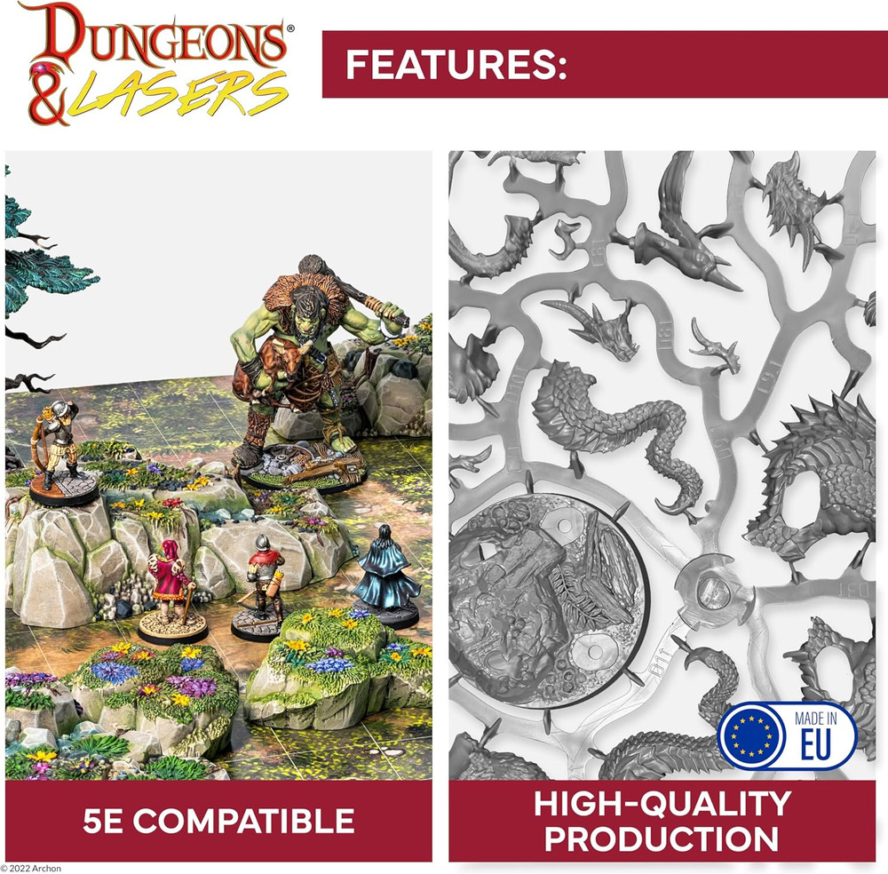 NPC DND Miniatures Pack - 68 Figurines with Scenic Bases for 5E Compatible Table