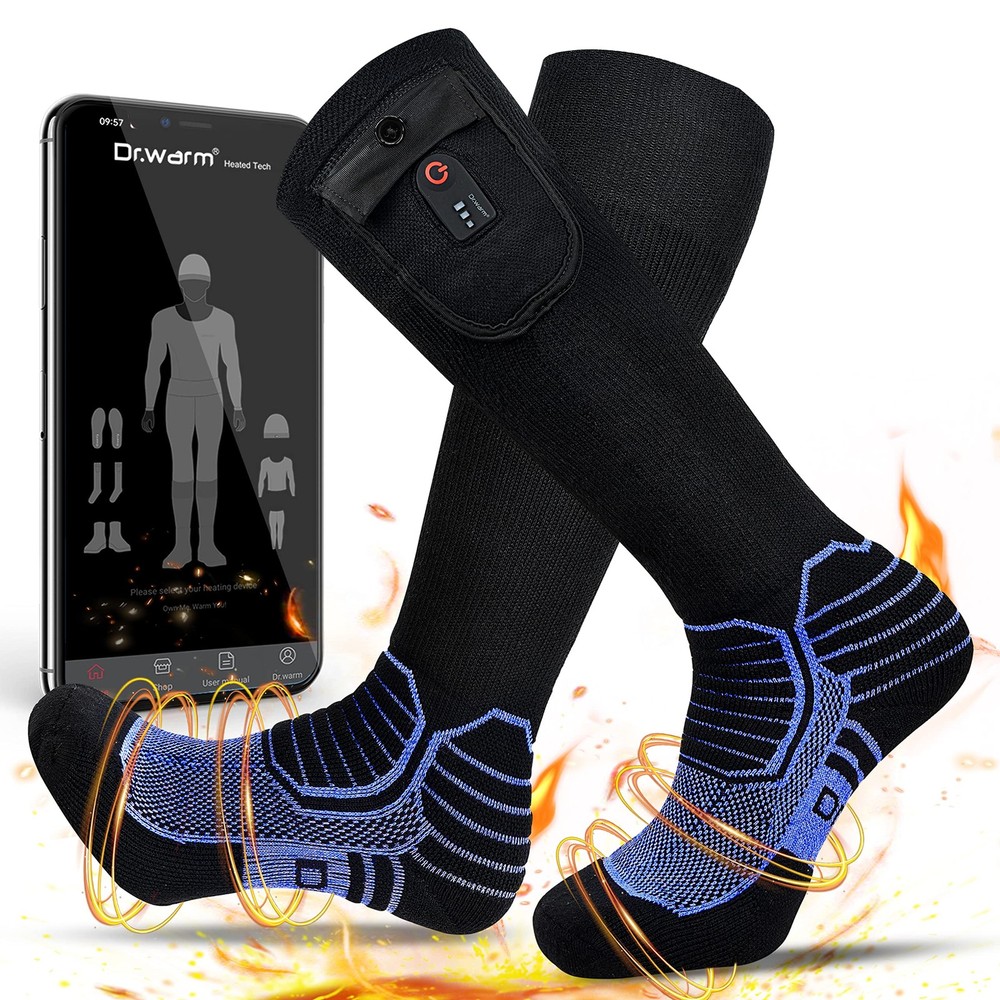 Heated Socks with APP Remote Control, 3000mAh 7.4V Rechargeable Battery Heati...