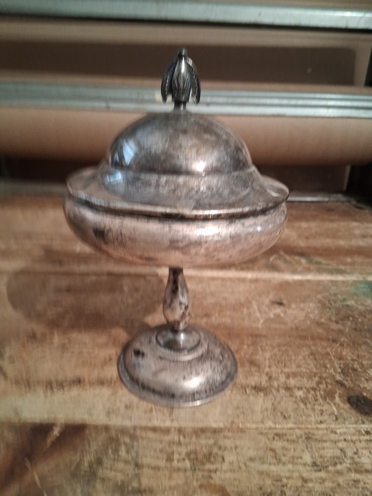 Silver Plate Compote With Lid L.B.S. Co. Lawrence B. Smith