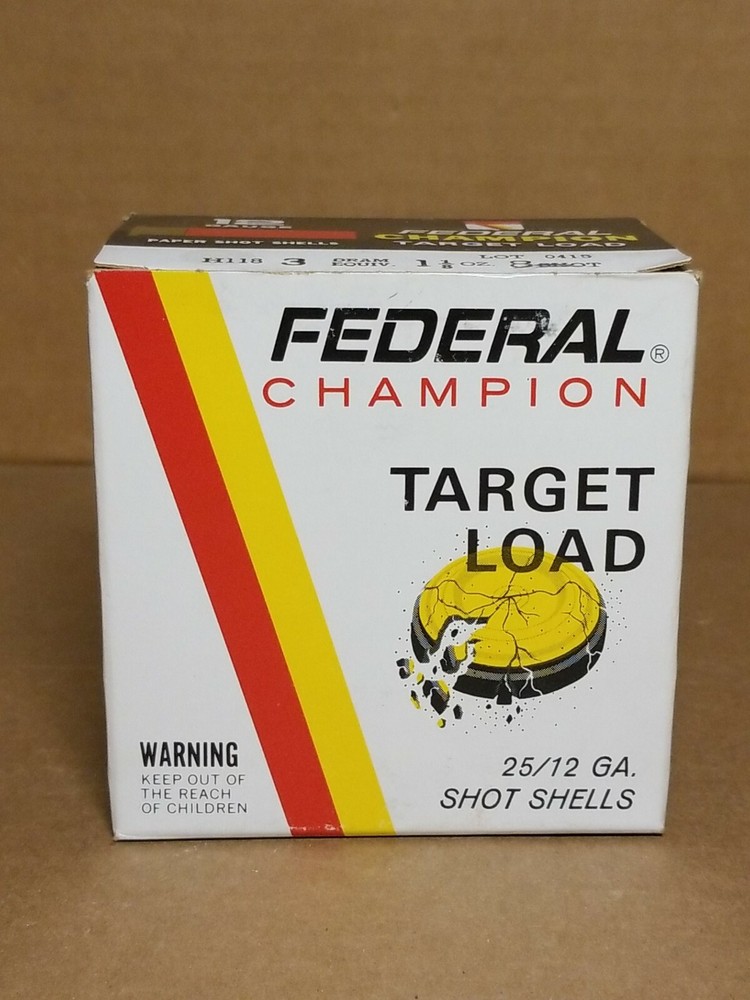 FEDERAL 12 GAUGE CHAMPION TARGET LOAD EMPTY AMMO BOX
