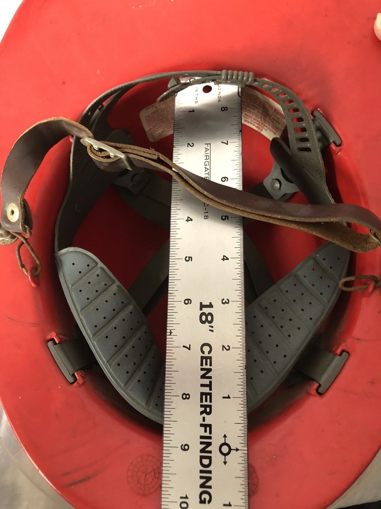 VINTAGE PLASTIC MSA RED FIRE HELMET ~ DAYTON FD #14