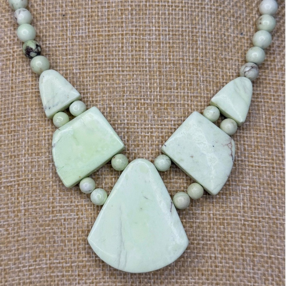 Boho Reversible Abalone Shell Citron Magnesite 925 Silver Necklace