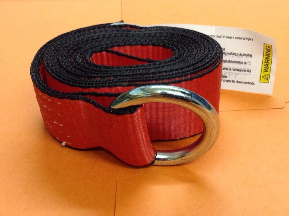 14 FT Lasso Strap Wheel Lift Tie Down RED 12k web