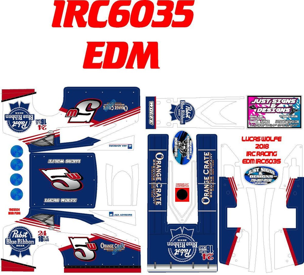1RC EDM  WRAP SALVAS MUDBOSS 1X18 SCALE LUCAS WOLFE 2018 THEME WRAP KIT