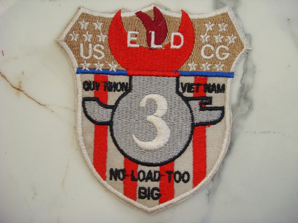 VIETNAM WAR PATCH, US COAST GUARD EXPLOSIVE LOADIND DET  ELD-3 AT QUY NHON