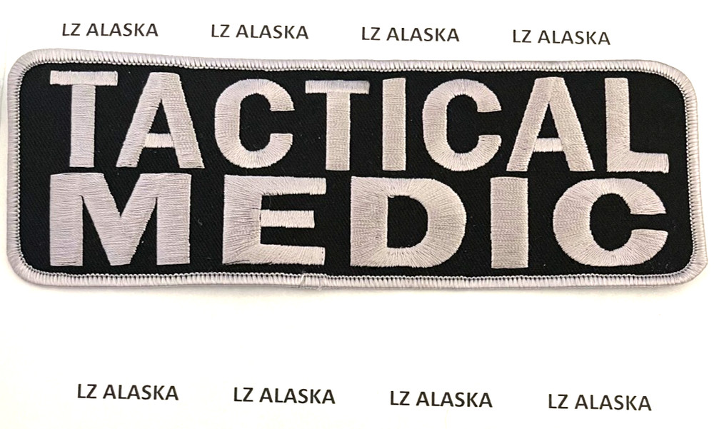 TACTICAL MEDIC GRAY JACKET PATCH 2.5" X 7.5" (PD4) POLICE FIRE PARAMILITARY
