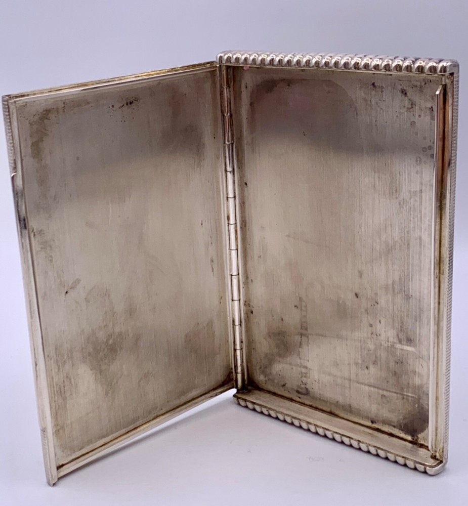 ANTIQUE 121 Gr. STERLING SILVER MASSIVE CIGARETTE CASE