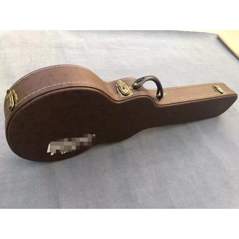 Electric guitar brown Hardcase inner lining red gold hardware