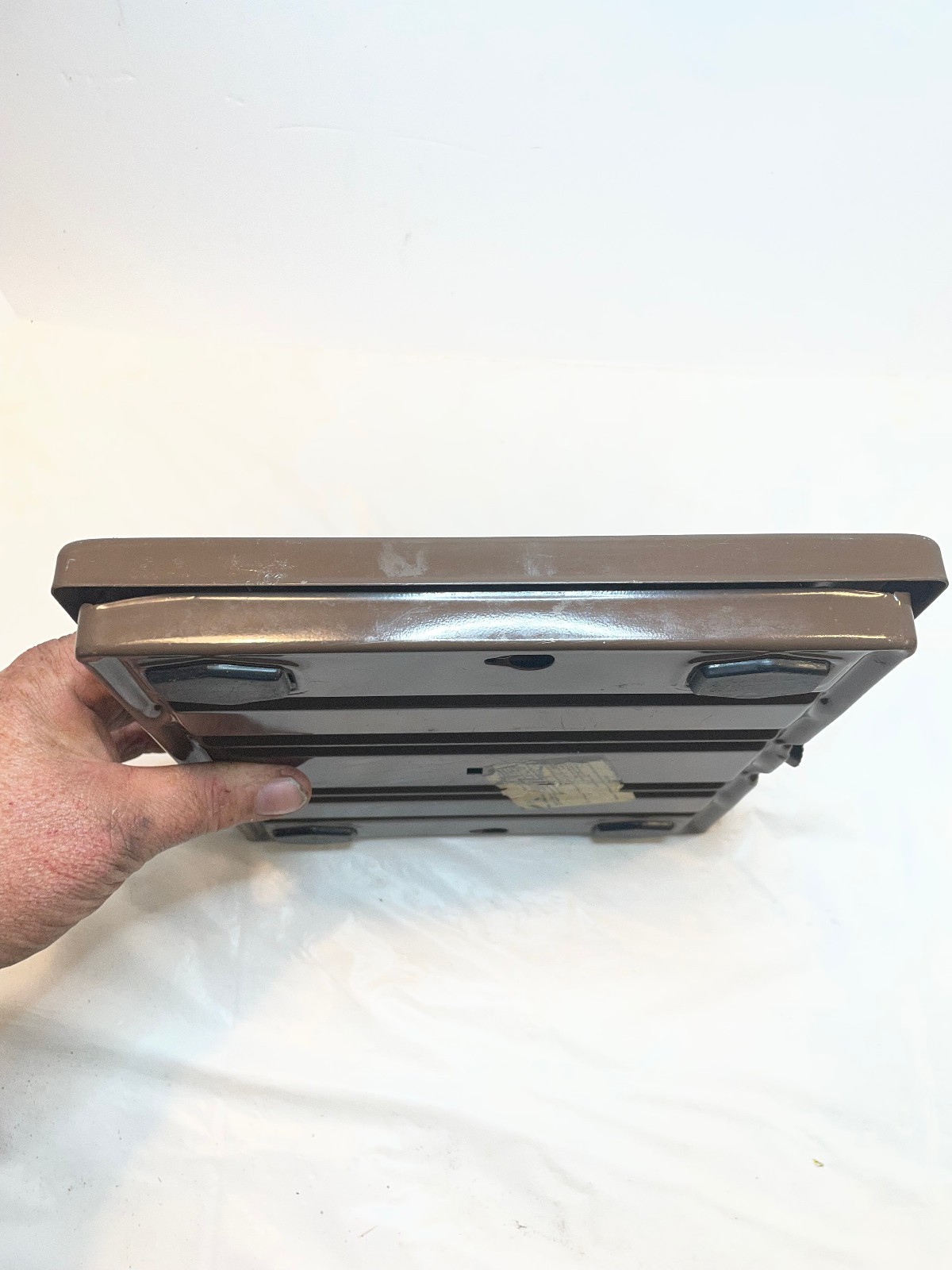 Vintage Counselor Bathroom Floor Scale Rattan Woven Pattern Mechanical 300 lbs