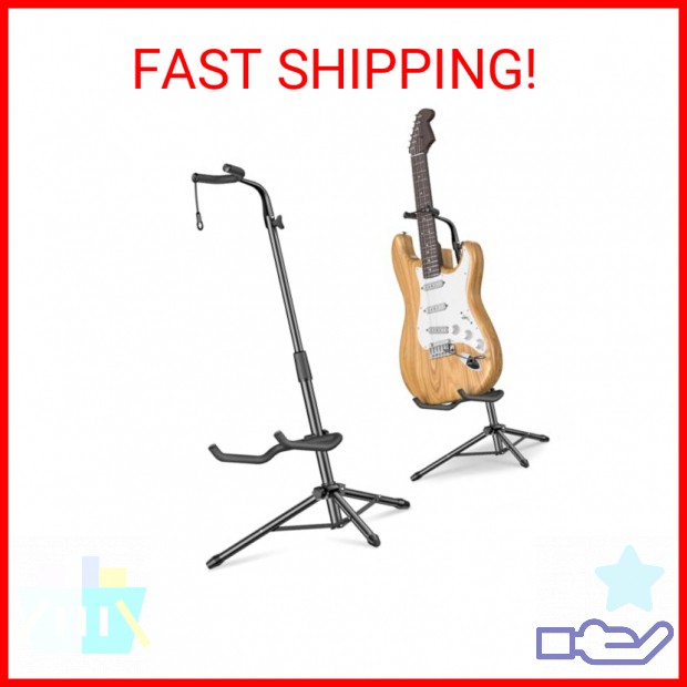 New Bee Guitar Stand, Height Adjustable Foldable Guitar Stand with Secure Suppor