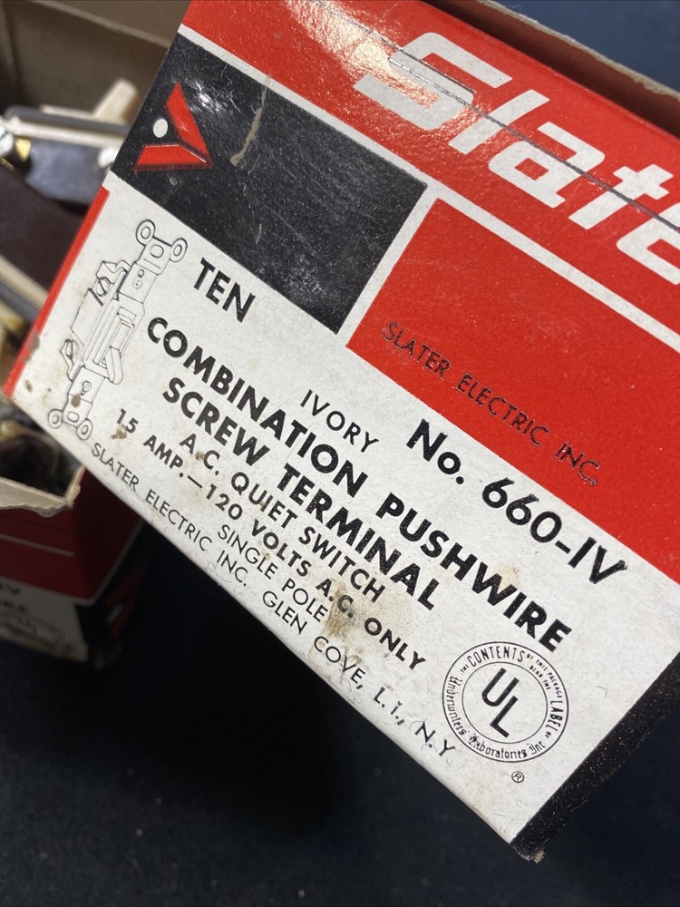 (20) NOS Slater Ivory Single Pole Switch 660-IV