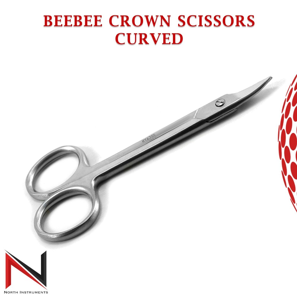 Curved & Straight Crown Beebee Scissors Kit Wire Cutting Tissue Gum Shears
