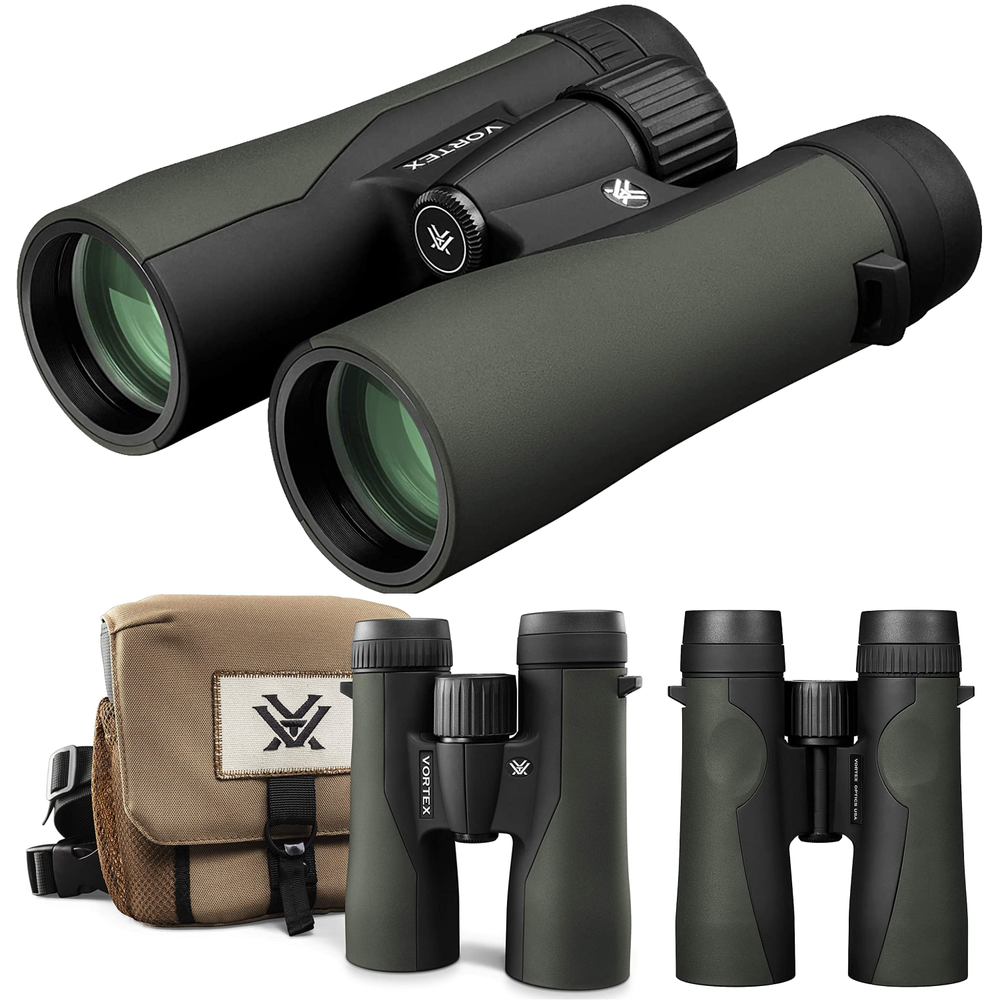 Vortex Optics Crossfire HD 10x42 Green Binocular w/ Free Hat Camo Forest Bundle