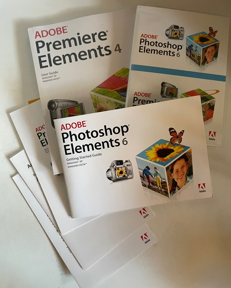 Adobe Photoshop Elements 6 PC Retail Big Box W/ Manual & Inserts + Studio Tech