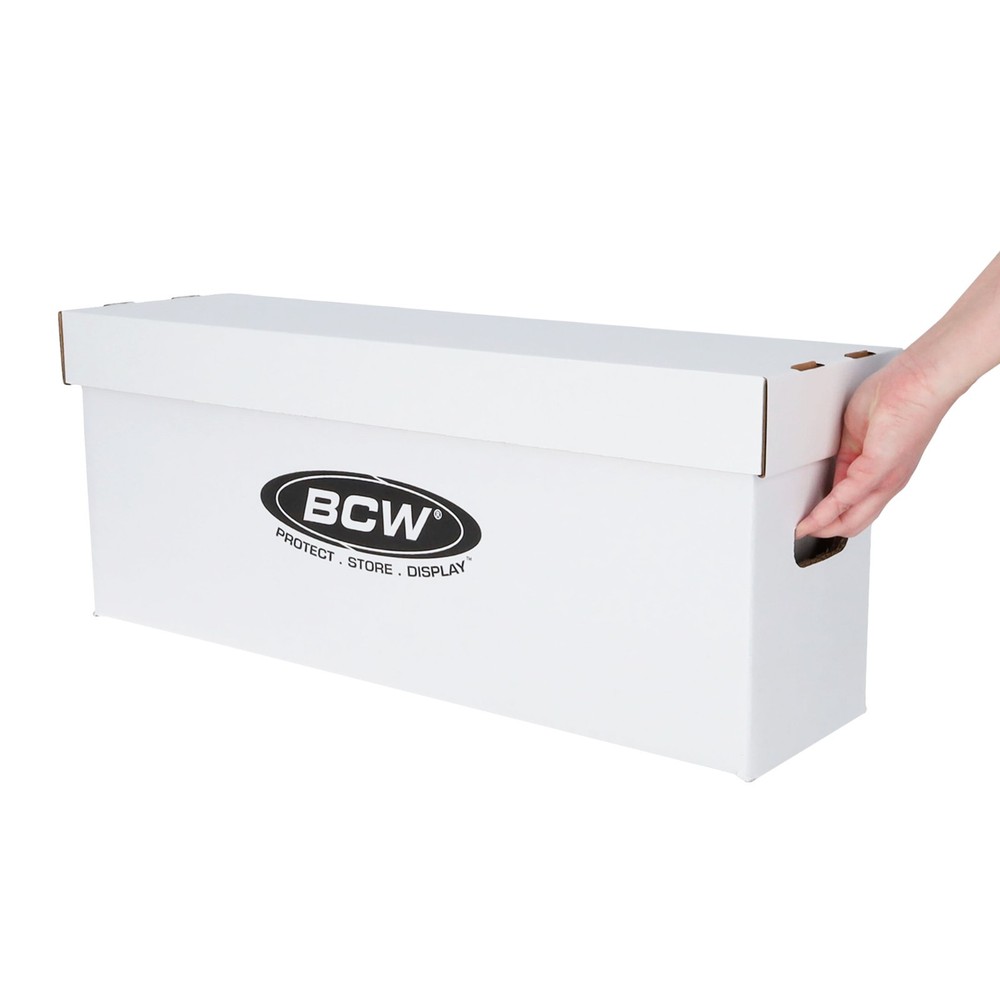 5 Long Comic Book Cardboard Storage Boxes Hold 250-300 Current /Silver + Divider