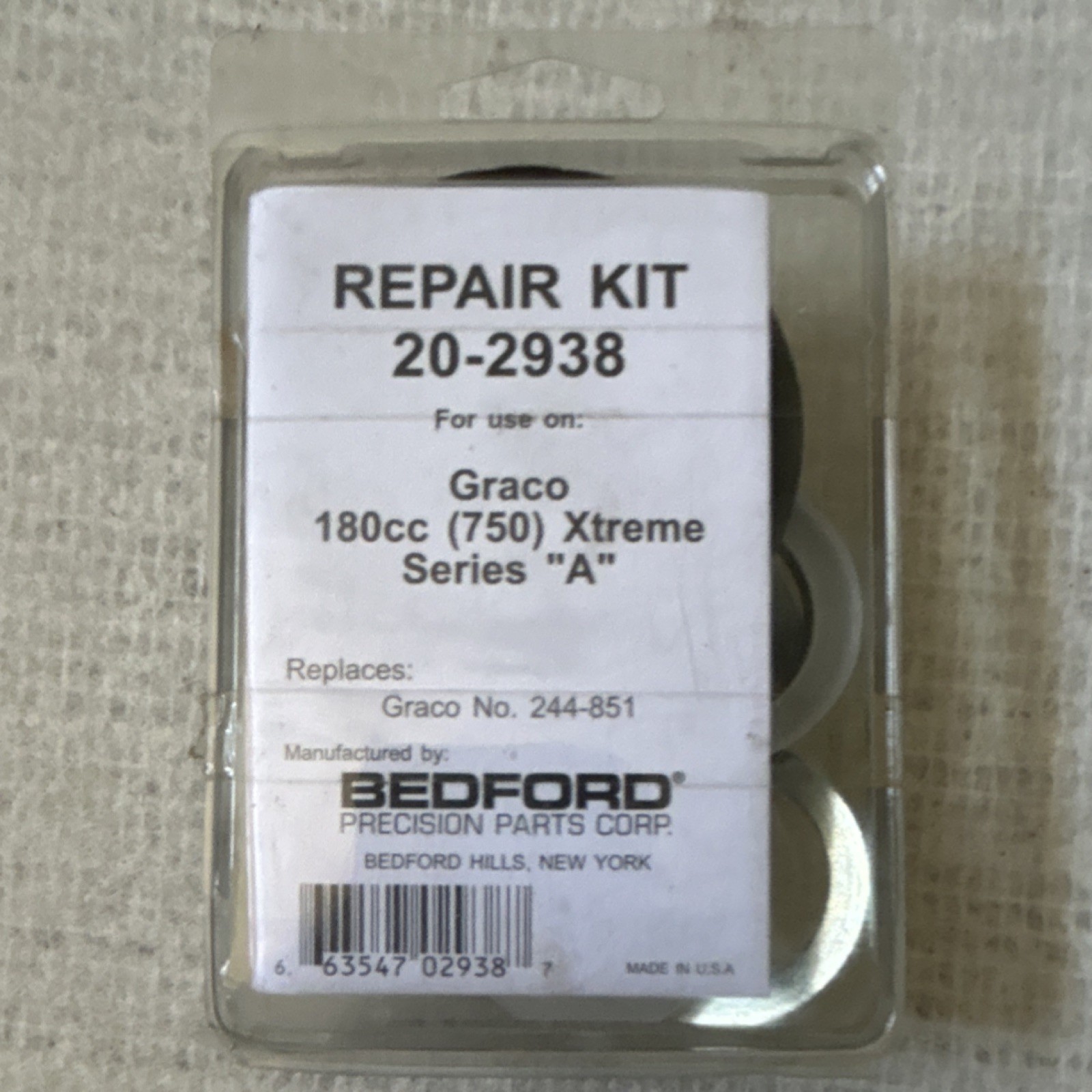 Bedford Repair Kit 20-2938 for Graco 180cc (750) Xtreme Series A 244-851