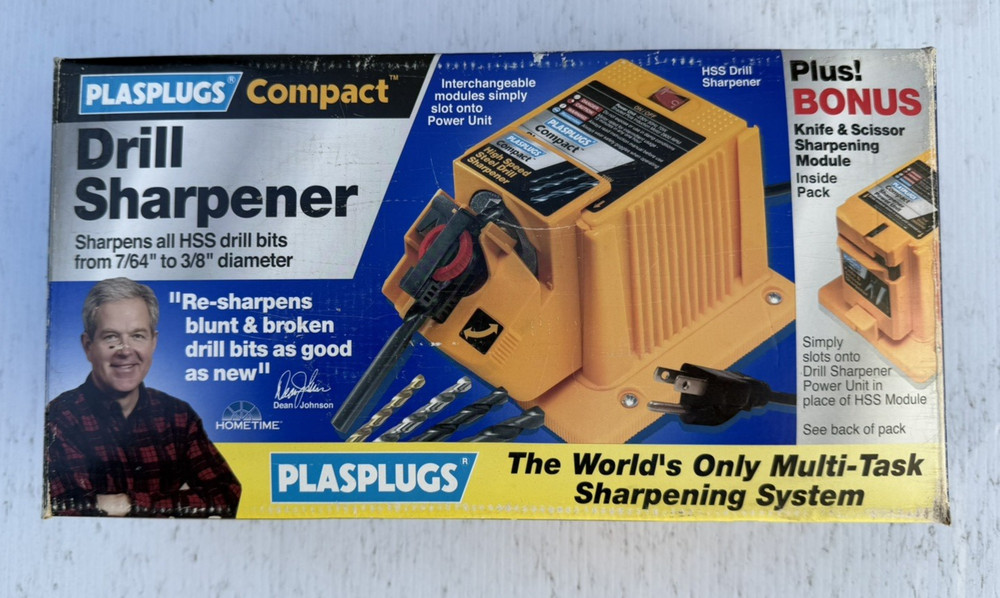 Plasplugs Compact DSH402US Sharpener for Drill-Bits/Knives/Scissors