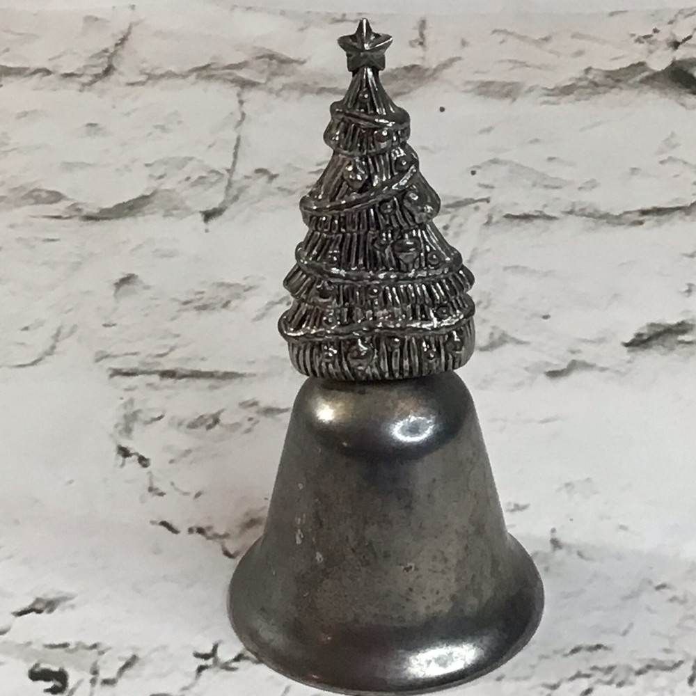 Metal Christmas Tree Bell Holiday Decor Kitsch Small Dangle
