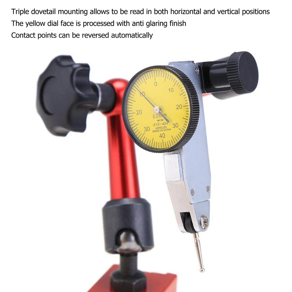 Dial Test Indicator 0mm 40mm 0mm Range 0.01mm Accuracy Dial Test Indicator Gauge