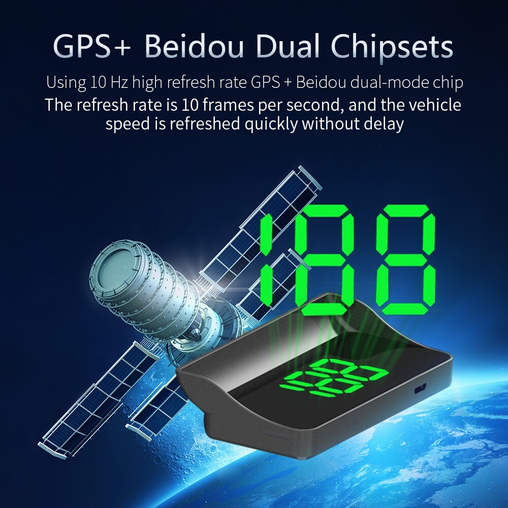 Car Head Up Display Digital Speedometer Windshield Projector KM/H