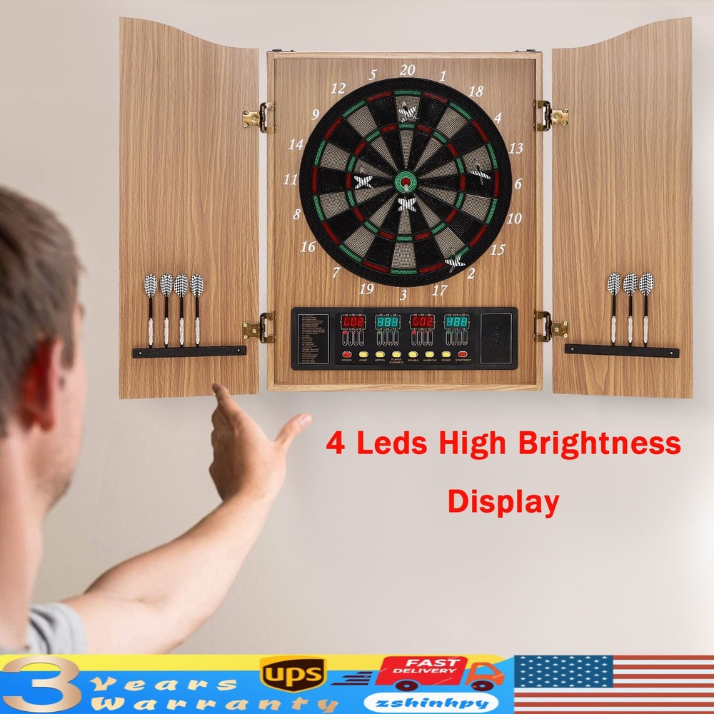 Foldable Dartboard Cabinet Electronic Dart Machine Electronic Scoring Dartboard