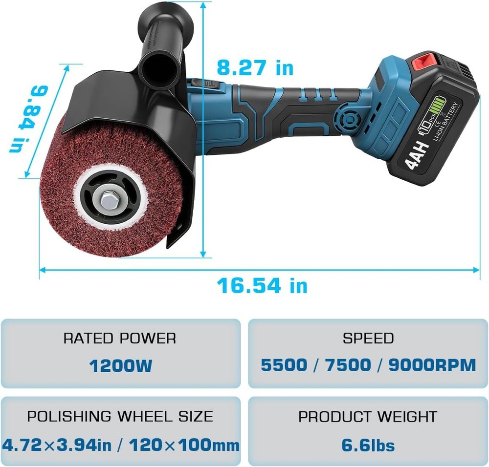 3IN1 Burnishing Polishing Machine & Buffer Polisher & Angle Grinder (tool only)