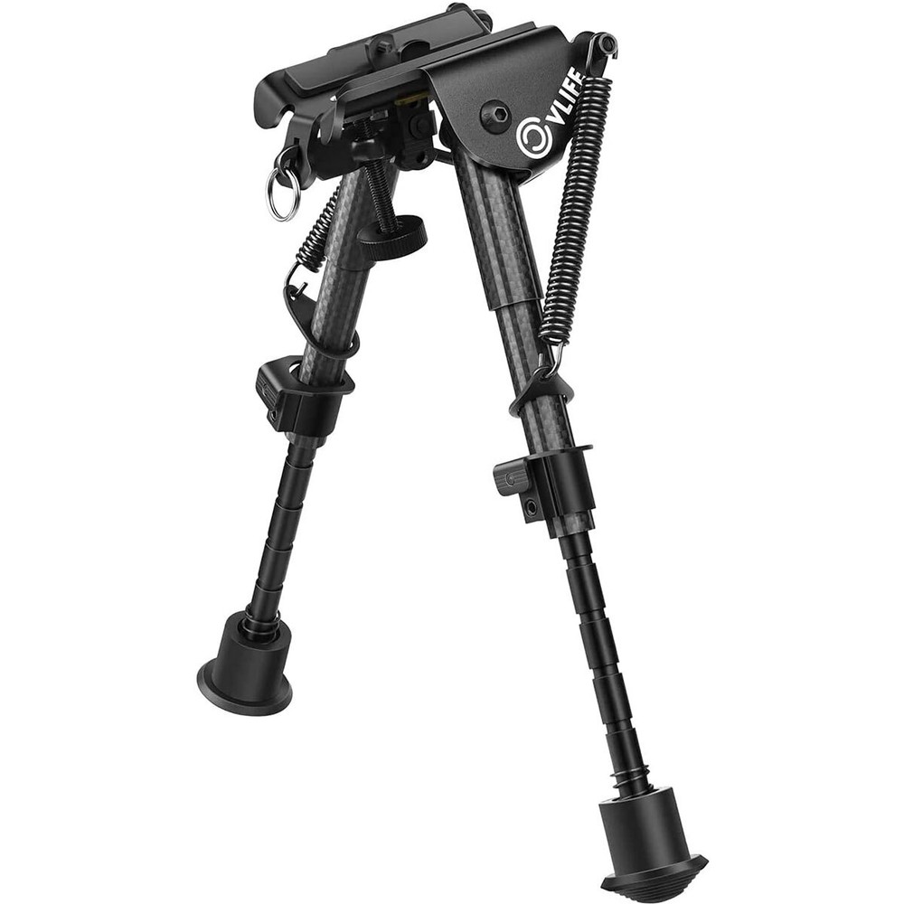 Adjustable 6"- 9" Tactical Rifle Bipod Spring Return For Sling Swivel Stud Mount