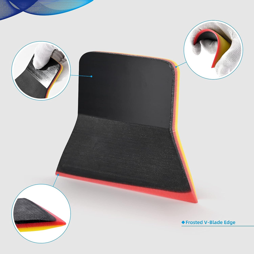 PPF Squeegee, Small Squeegee for Vinyl, 4-Inch TPU Rubber Scraper, Window Tint V