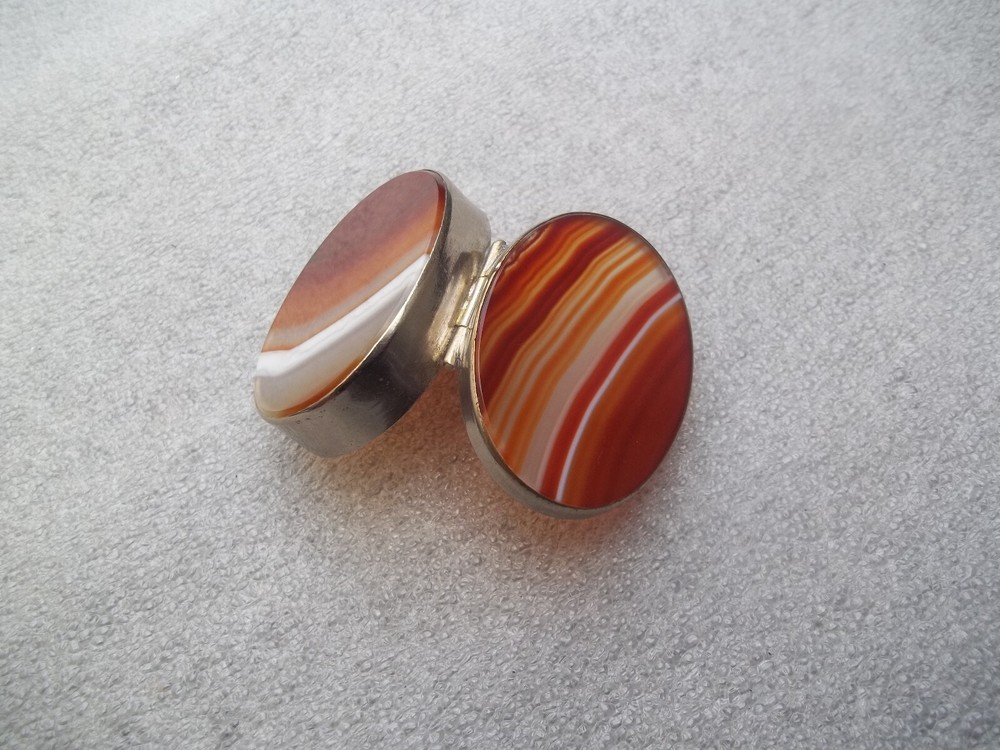 Vintage Silver & Agate Box