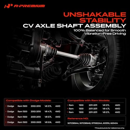 CV Axle Shaft Assembly Compatible with Dodge Front Driver or Passenger Side