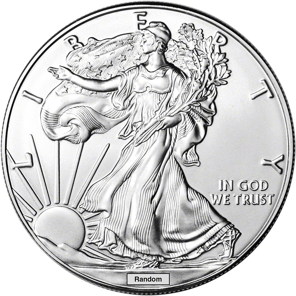 Random Date American Silver Eagle Coin 1 oz $1 - BU