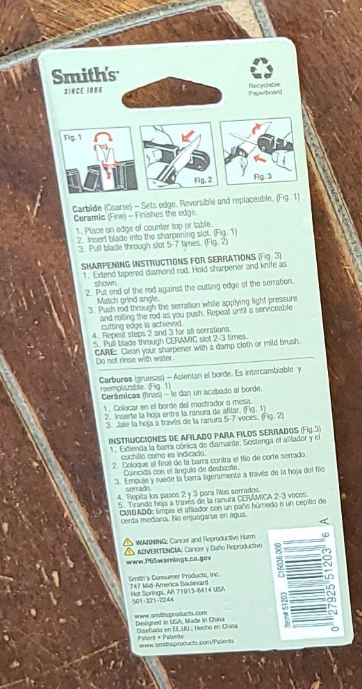 SMITH'S Pocket Pal Knife Sharpener ~ Fine & Coarse~ Sharpener #51203