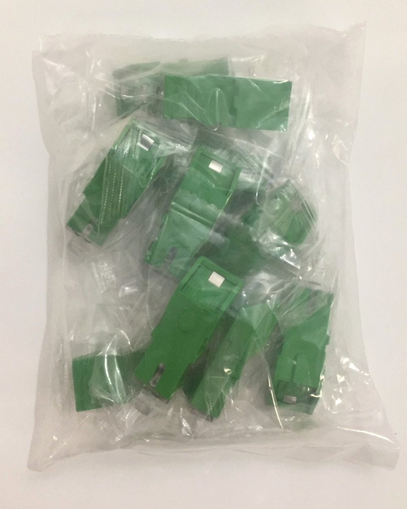 Adaptor SC APC /SC APC Auto Shutter Simplex Green Split Sleeve QTY 10